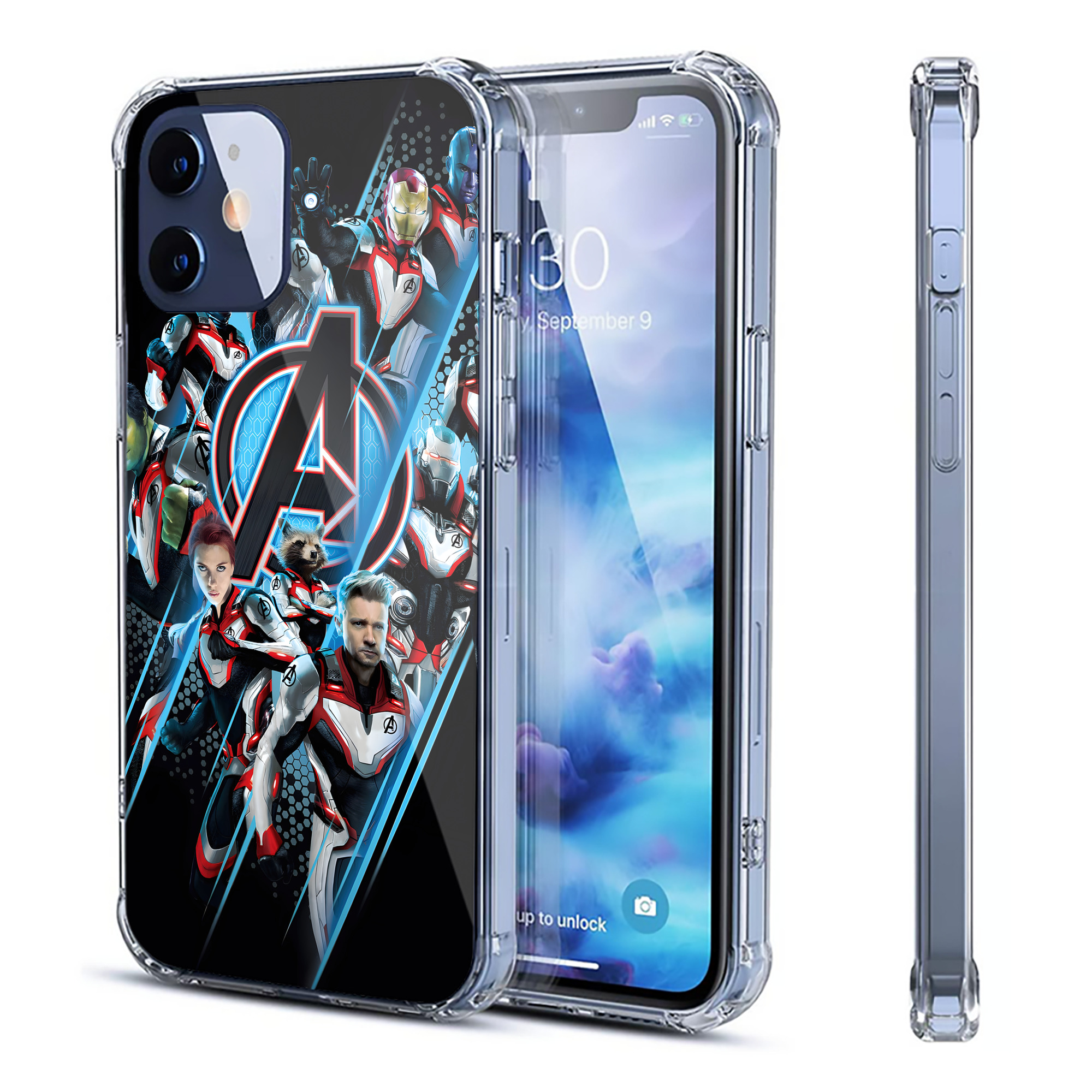 （画像用） アベンジャーズ The Avengers 【iPhone 12シリーズ対応】透明スマホケース（クリアソフトケース）